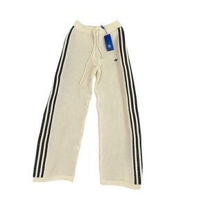 Adidas Originals Women's Premium Crochet Track Joggers, Cream, JD1080